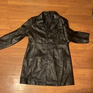 Reilly Olmes black leather jacket